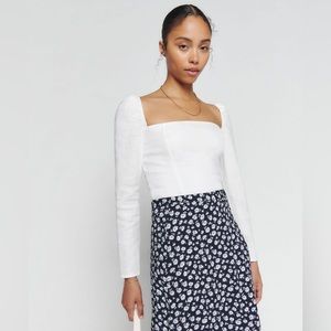 Reformation Khloe Linen Long Sleeve Top